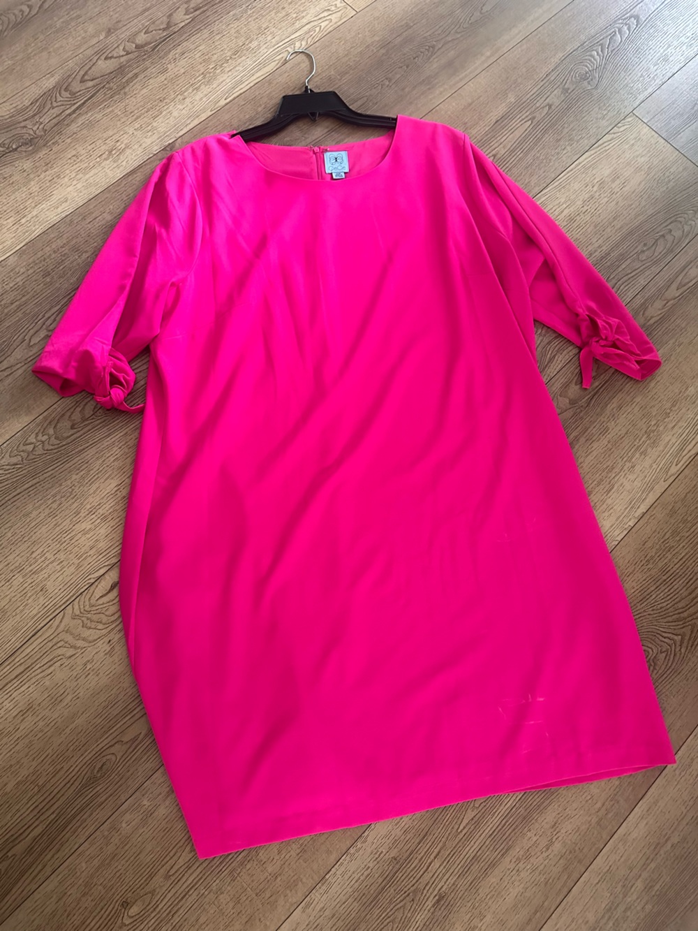 CeCe Neon Pink Tie Sleeves Dress